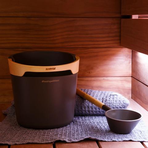 Harvia Helmi Sauna Bucket and Ladle Set
