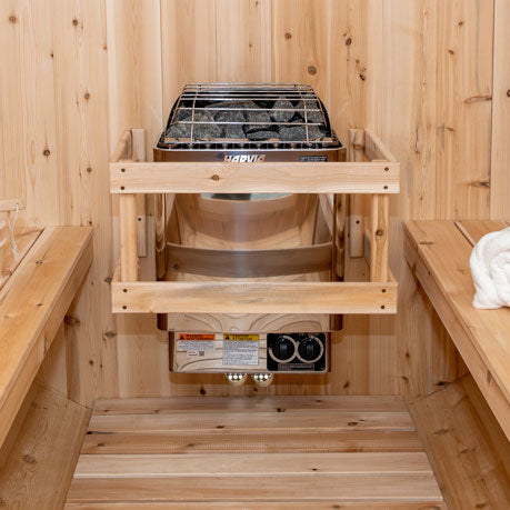 Luna Sauna: Canadian Timber Collection, Handcrafted Eastern White Cedar, 2-4 Person Seating, Ready-to-Assemble Kit with Solid Cedar Floor Joists and Walls