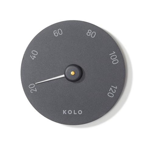 KOLO Round Sauna Thermometer — Celsius or Fahrenheit — Black / Celsius