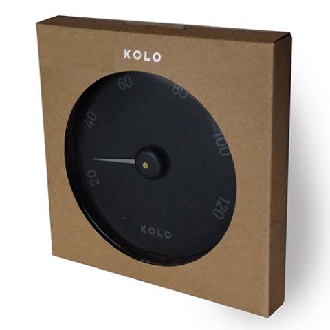 KOLO Round Sauna Thermometer — Celsius or Fahrenheit — Black / Celsius