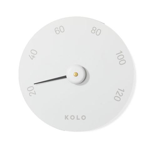 KOLO Round Sauna Thermometer — Celsius or Fahrenheit — White / Celsius
