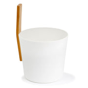 KOLO Bucket 3 Straight Bamboo-Handle Sauna Bucket — 5 Liter — White