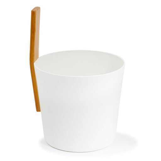 KOLO Bucket 3 Straight Bamboo-Handle Sauna Bucket — 5 Liter — White