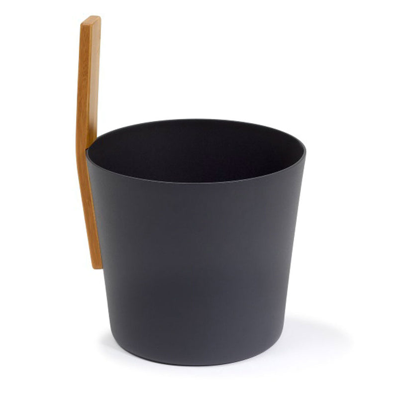 KOLO Bucket 3 Straight Bamboo-Handle Sauna Bucket — 5 Liter — Black