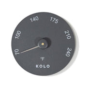 KOLO Round Sauna Thermometer — Celsius or Fahrenheit — Black / Fahrenheit