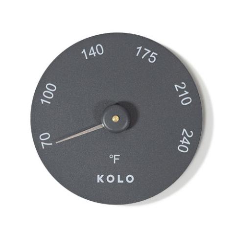 KOLO Round Sauna Thermometer — Celsius or Fahrenheit — Black / Fahrenheit
