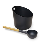 KOLO Sauna Set 4 Bucket & Ladle Set — 5 Liter — Black