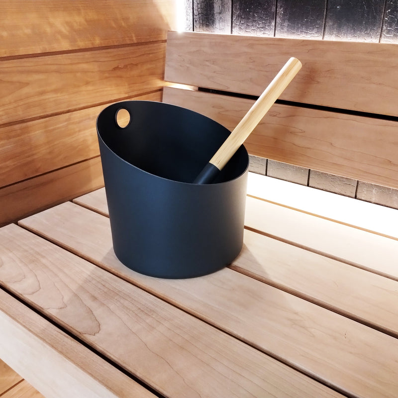 KOLO Sauna Set 4 Bucket & Ladle Set — 5 Liter — Black