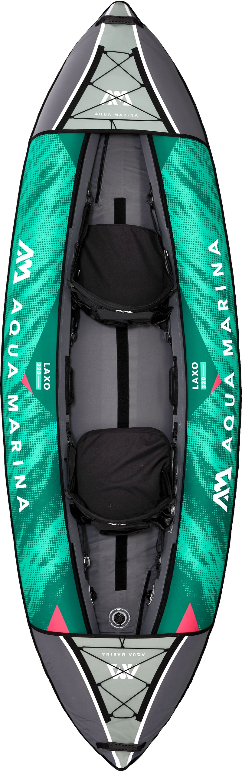 LAXO-320 Recreational Kayak - 2 Persons. Inflatable Deck. Kayak Paddle Set Included.