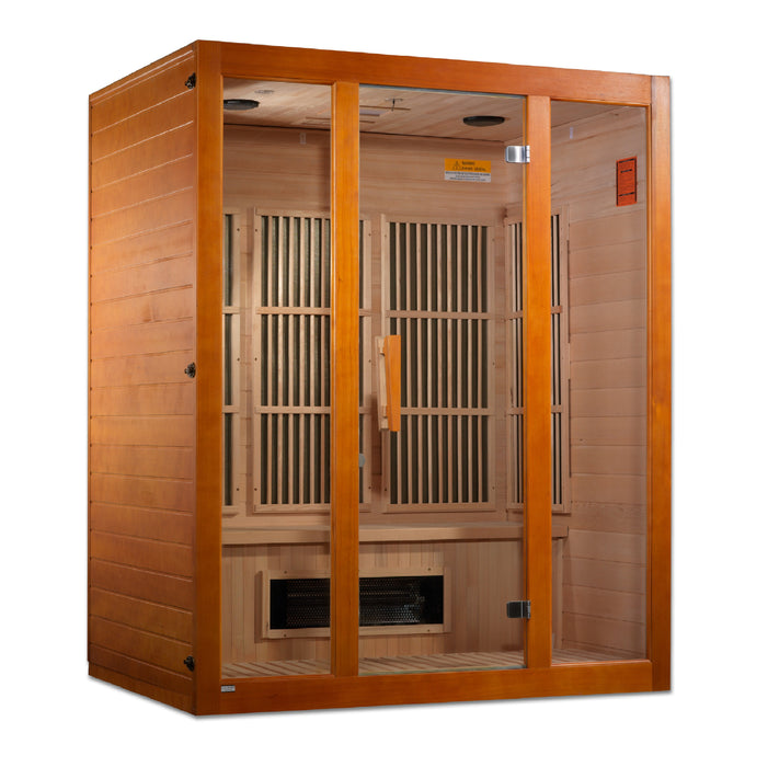 Golden Designs "3-Person Corner Low EMF Infrared Sauna - Maxxus"