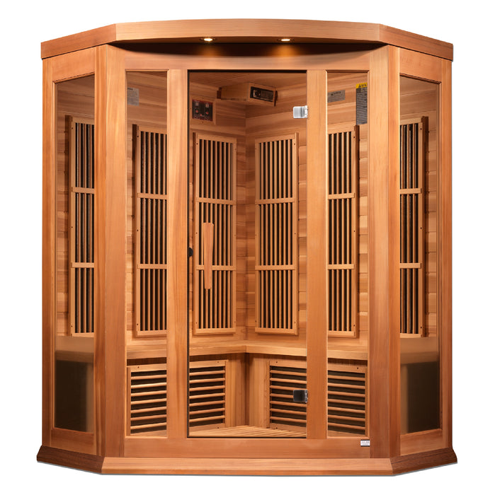 Golden Designs "3-Person Corner Near Zero EMF Infrared Sauna - Maxxus"