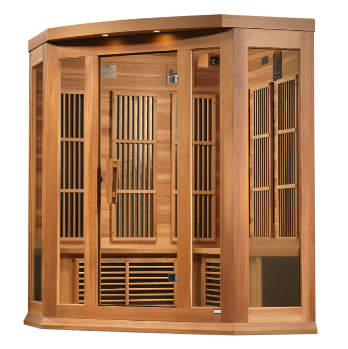 Golden Designs "3-Person Corner Near Zero EMF Infrared Sauna - Maxxus"