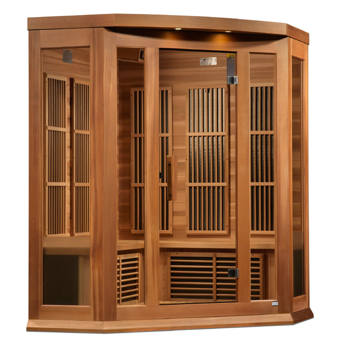 Golden Designs "3-Person Corner Near Zero EMF Infrared Sauna - Maxxus"