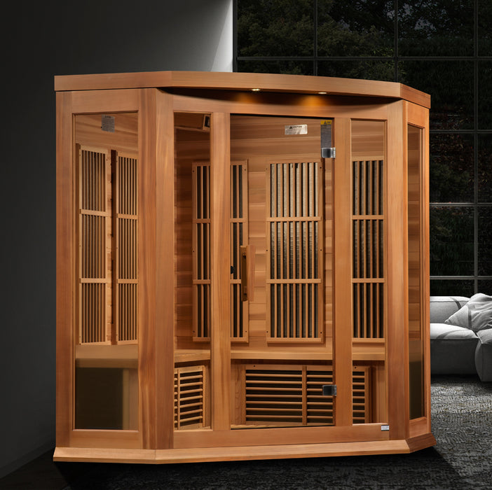 Golden Designs "3-Person Corner Near Zero EMF Infrared Sauna - Maxxus"