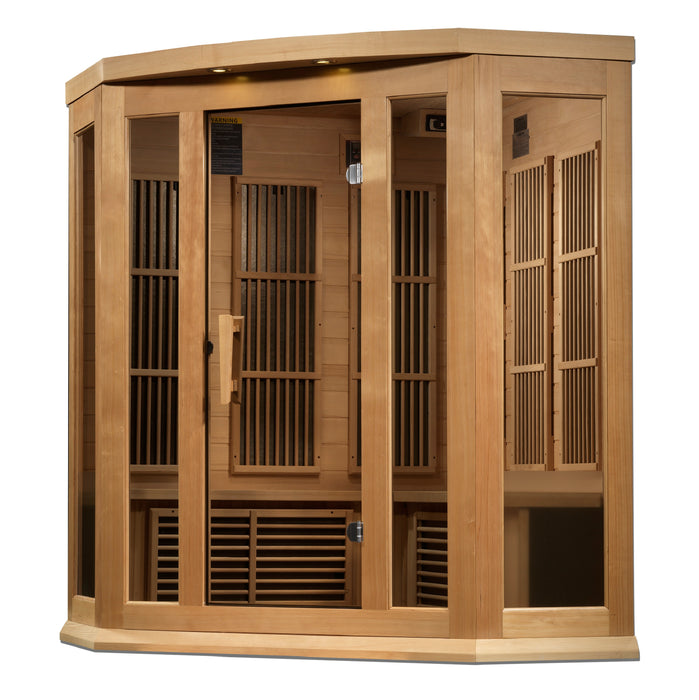 Golden Designs "3-Person Corner Near Zero EMF Infrared Sauna - Maxxus"