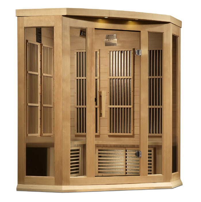 Golden Designs "3-Person Corner Near Zero EMF Infrared Sauna - Maxxus"