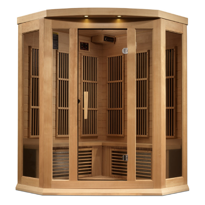 Golden Designs "3-Person Corner Near Zero EMF Infrared Sauna - Maxxus"