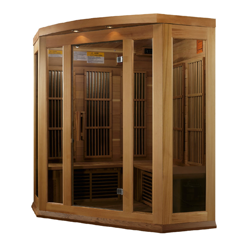 Golden Designs"3-Person Corner Low EMF Cedar Sauna - Maxxus"