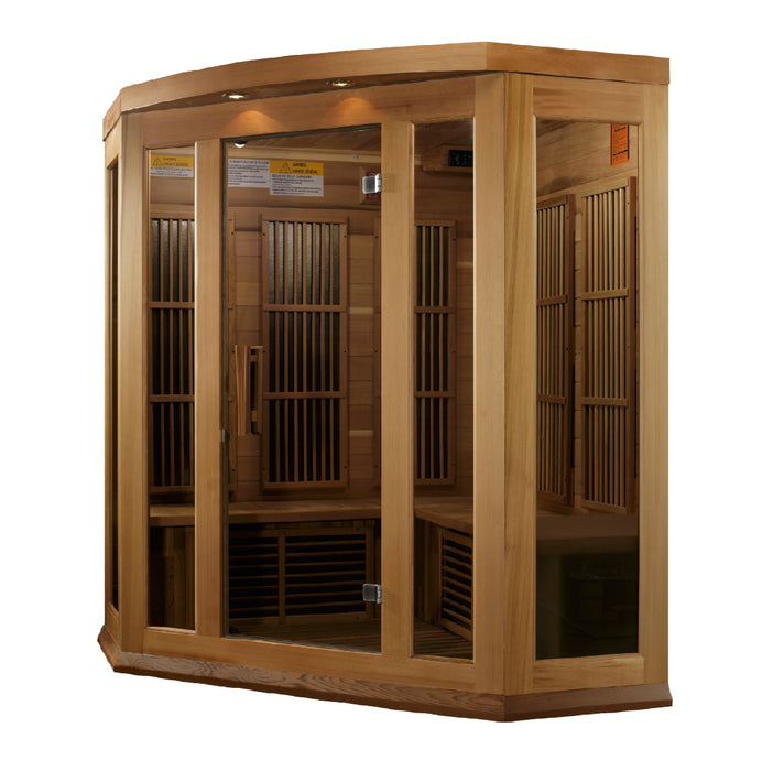 Golden Designs"3-Person Corner Low EMF Cedar Sauna - Maxxus"