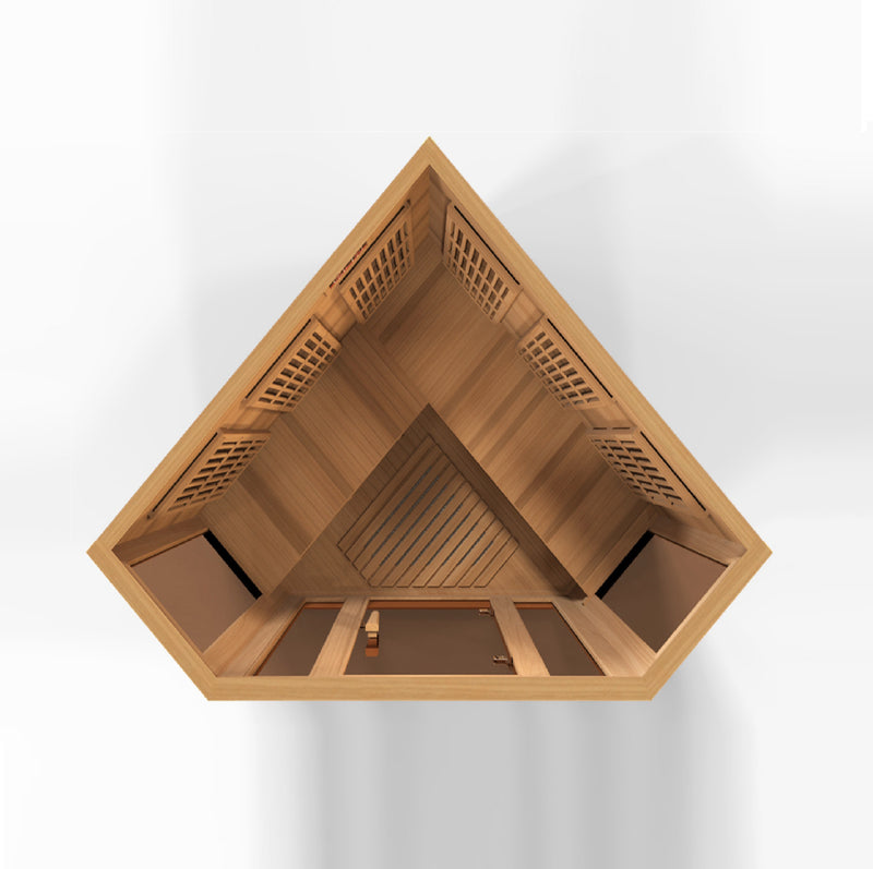 Golden Designs"3-Person Corner Low EMF Cedar Sauna - Maxxus"