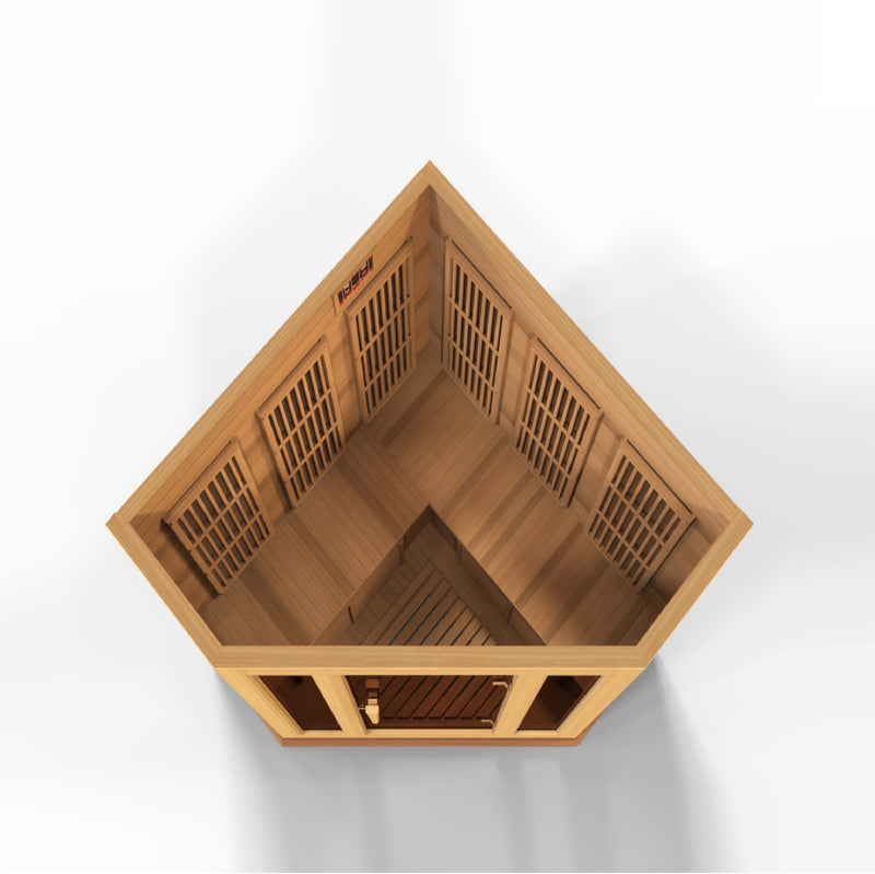 Golden Designs"3-Person Corner Low EMF Cedar Sauna - Maxxus"