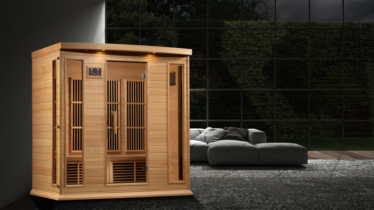 Golden Designs "4-Person Corner Near Zero EMF Infrared Sauna - Maxxus"