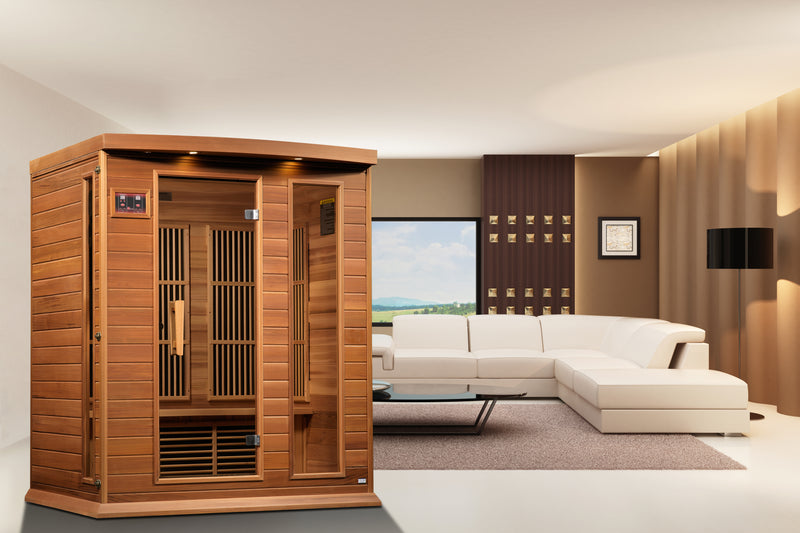 Golden Designs "3-Person Low EMF Cedar Infrared Sauna - Maxxus"