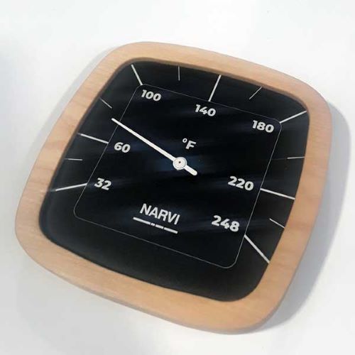 Narvi Black Fahrenheit Sauna Thermometer