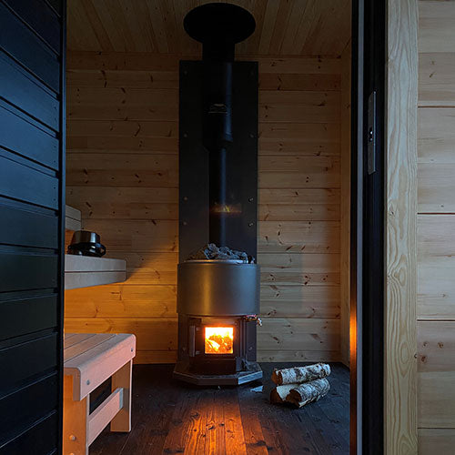 Narvi Luosto VS Wood-Burning Sauna Stove w/ Watertank — 16 kW Finnish Sauna Heater
