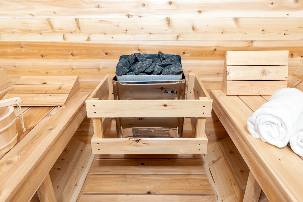 CT Serenity Sauna: Handcrafted Eastern White Cedar, 5mm Bronze Tempered Glass Door with Wooden Frame, Easy Installation