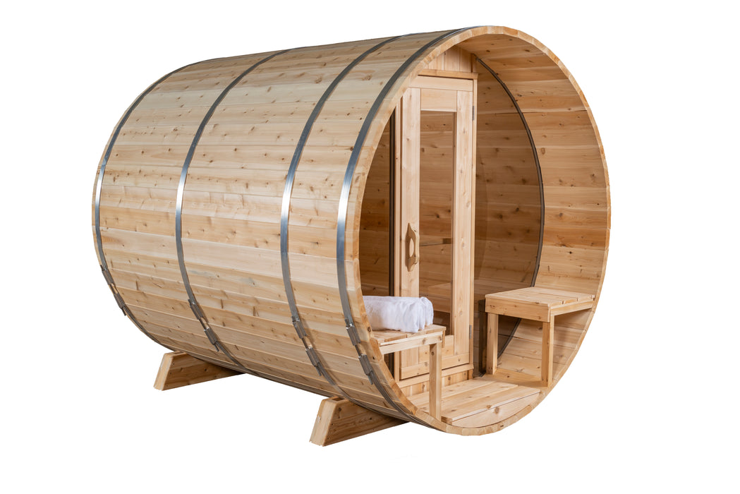 CT Serenity Sauna: Handcrafted Eastern White Cedar, 5mm Bronze Tempered Glass Door with Wooden Frame, Easy Installation