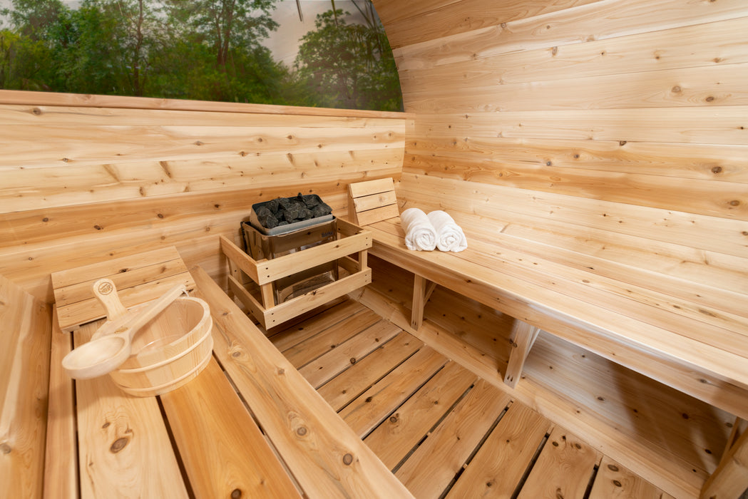 CT Serenity Sauna: Handcrafted Eastern White Cedar, 5mm Bronze Tempered Glass Door with Wooden Frame, Easy Installation