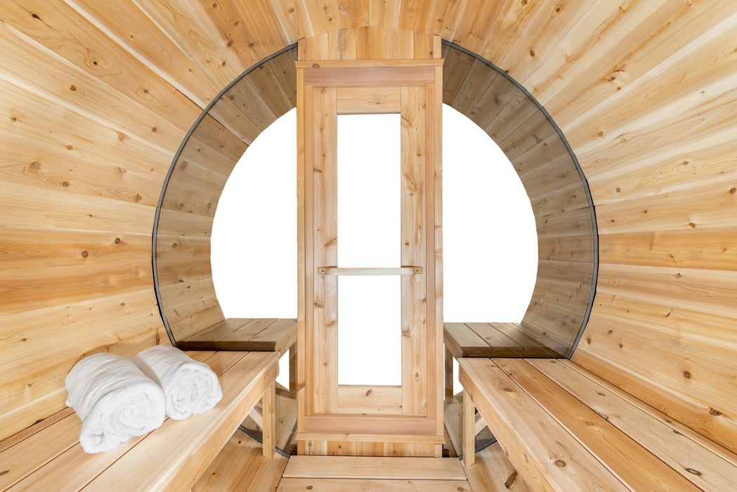 CT Serenity Sauna: Handcrafted Eastern White Cedar, 5mm Bronze Tempered Glass Door with Wooden Frame, Easy Installation