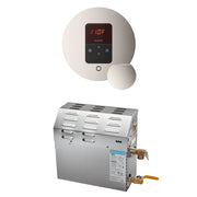 MS 5 kW (5000 W) Steam Shower Generator Package with round iTempo Control in Polished Nickel — Polished Nickel