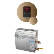 MS 5 kW (5000 W) Steam Shower Generator Package with round iTempo Control in Brushed Bronze — Brushed Bronze