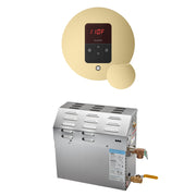 MS 7.5 kW (7500 W) Steam Shower Generator Package with round iTempo Control in Satin Brass — Satin Brass
