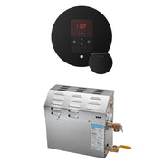 MS 5 kW (5000 W) Steam Shower Generator Package with round iTempo Control in Matte Black — Matte Black