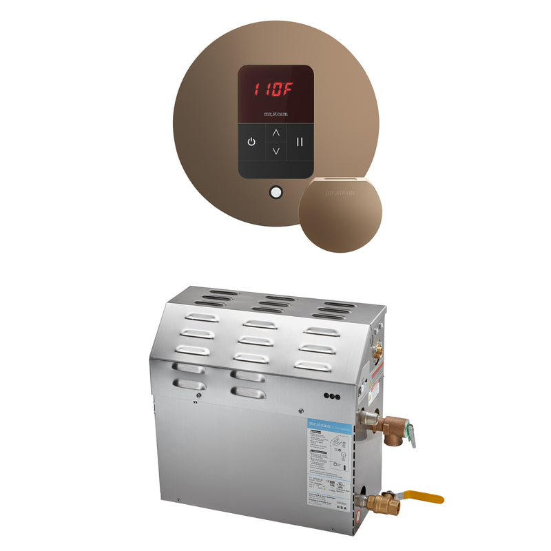 MS 9 kW (9000 W) Steam Shower Generator Package with round iTempo Control in Nouveau Bronze — Nuoveau Bronze