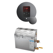 MS 5 kW (5000 W) Steam Shower Generator Package with round iTempo Control in Brilliant Black — Brilliant Black