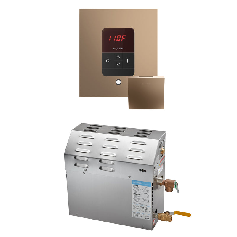 MS 5 kW (5000 W) Steam Shower Generator Package with square iTempo Control in Nouveau Bronze — Nuoveau Bronze