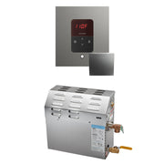 MS 5 kW (5000 W) Steam Shower Generator Package with square iTempo Control in Satin Steel — Satin Steel