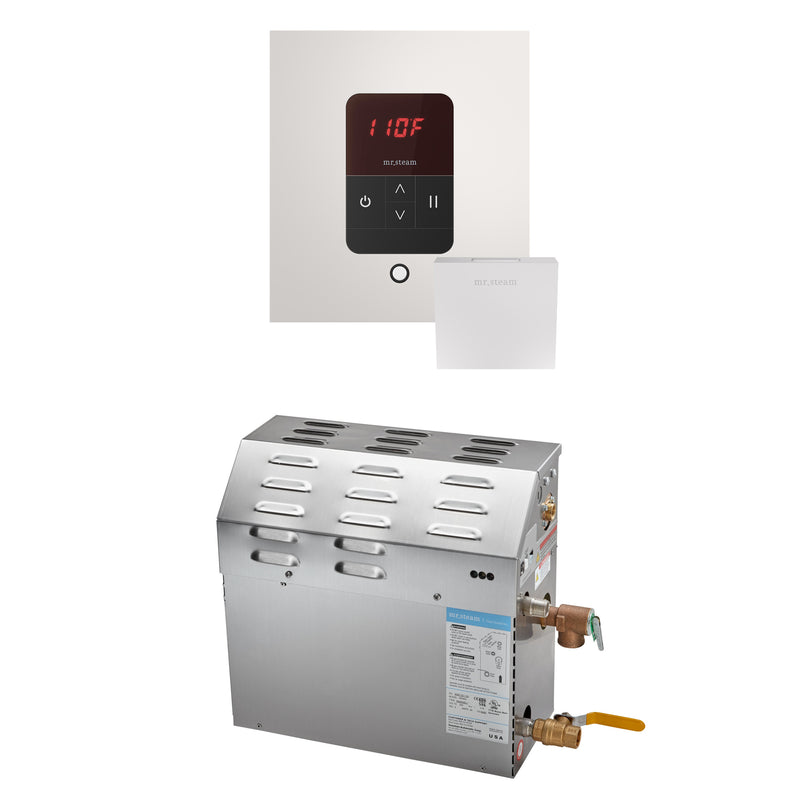MS 5 kW (5000 W) Steam Shower Generator Package with square iTempo Control in White — White