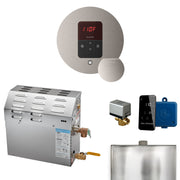 MS 9 kW (9000 W) Steam Shower Generator Package with round iTempo Control in Brushed Nickel and Accessories — Brushed Nickel