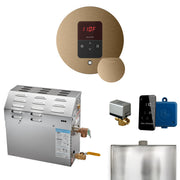 MS 9 kW (9000 W) Steam Shower Generator Package with round iTempo Control in Brushed Bronze and Accessories — Brushed Bronze