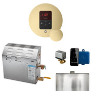 MS 7.5 kW (7500 W) Steam Shower Generator Package with round iTempo Control in Satin Brass and Accessories — Satin Brass
