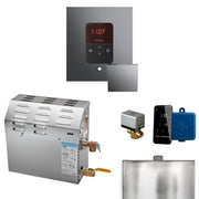 MS 9 kW (9000 W) Steam Shower Generator Package with square iTempo Control in Brilliant Black and Accessories — Brilliant Black