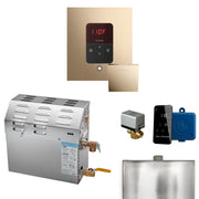 MS 9 kW (9000 W) Steam Shower Generator Package with square iTempo Control in Polished Gold and Accessories — Polished Gold