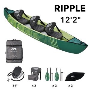 Ripple-370 Inflatable 3-Person Recreational Canoe/Kayak Set