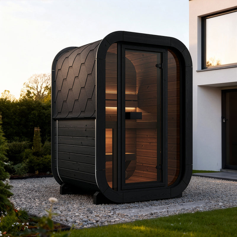 SaunaLife CL3GB outdoor sauna — black paint option