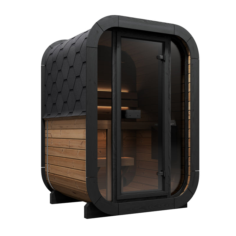 SaunaLife CL3G outdoor sauna — natural finish option
